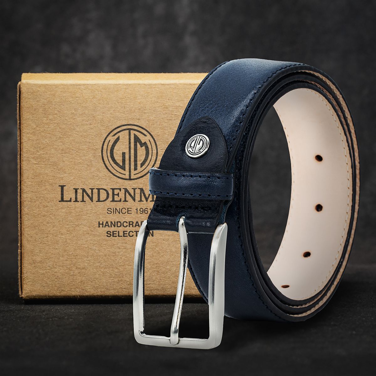 LINDENMANN Anzuggürtel Herren blau