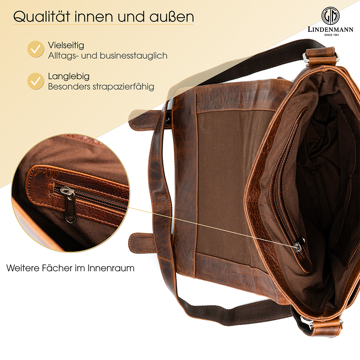 Lindenmann Ledertasche braun