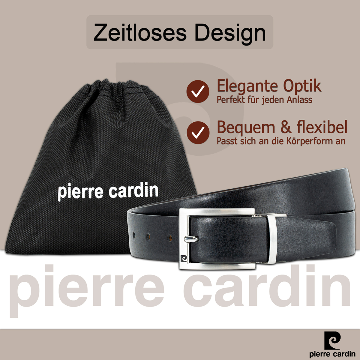 Pierre Cardin Herren-Leder-Gürtel