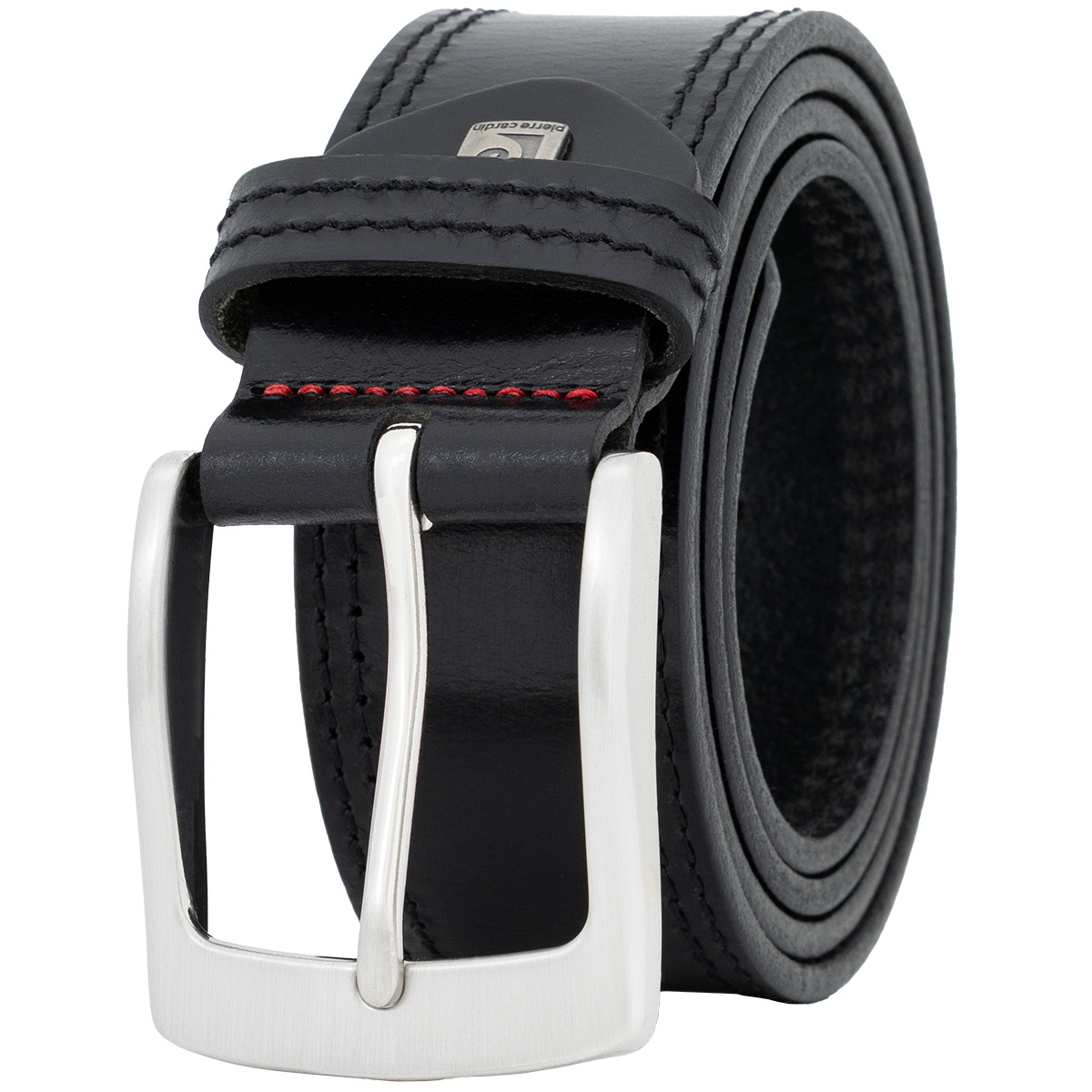 Pierre Cardin Leder-Gürtel Herren, Jeans-Gürtel Herren 40 mm breit, Gürtel Herren, Vollrindleder XL schwarz