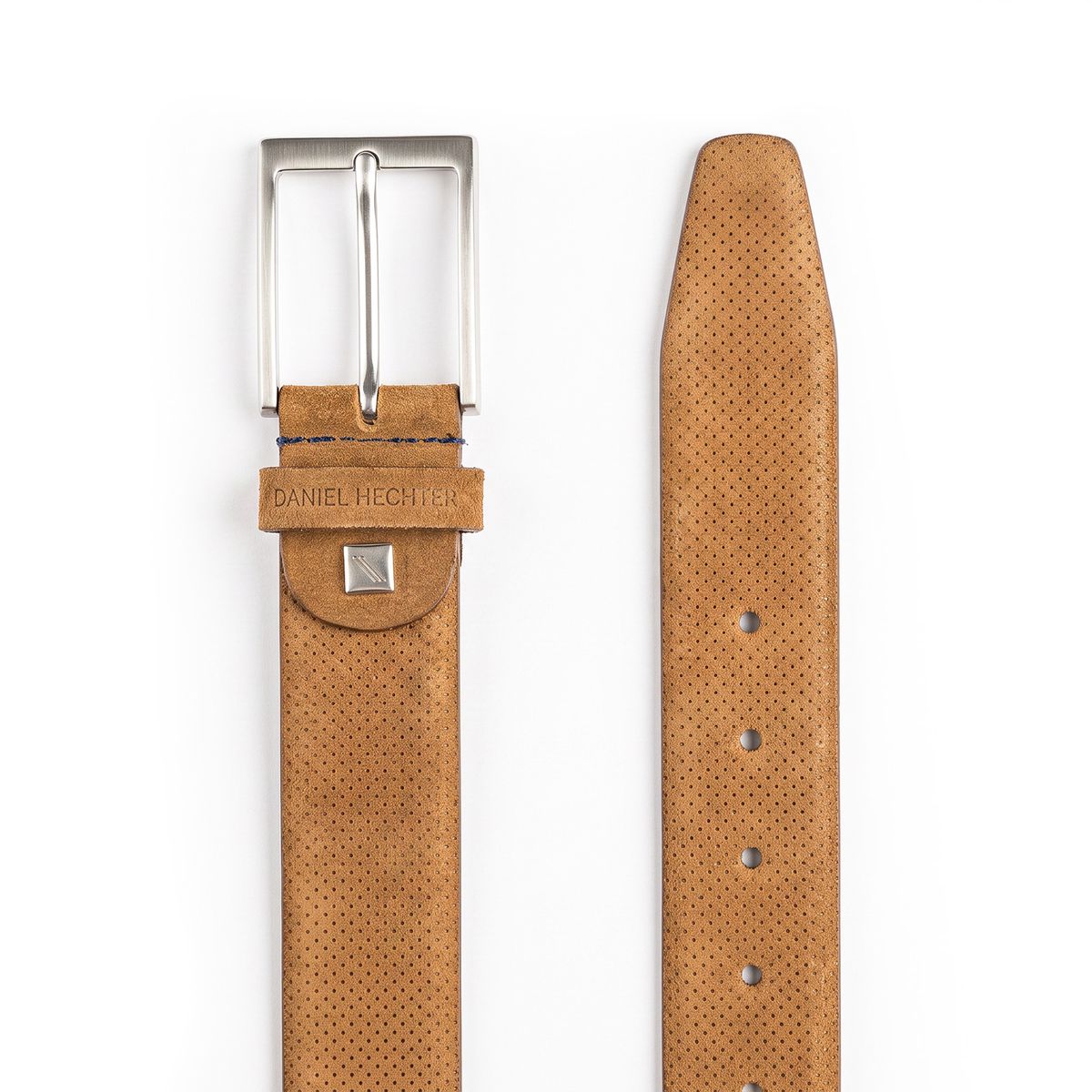 DANIEL HECHTER Herren smart casual 100% echtes Veloursledergürtel cognac