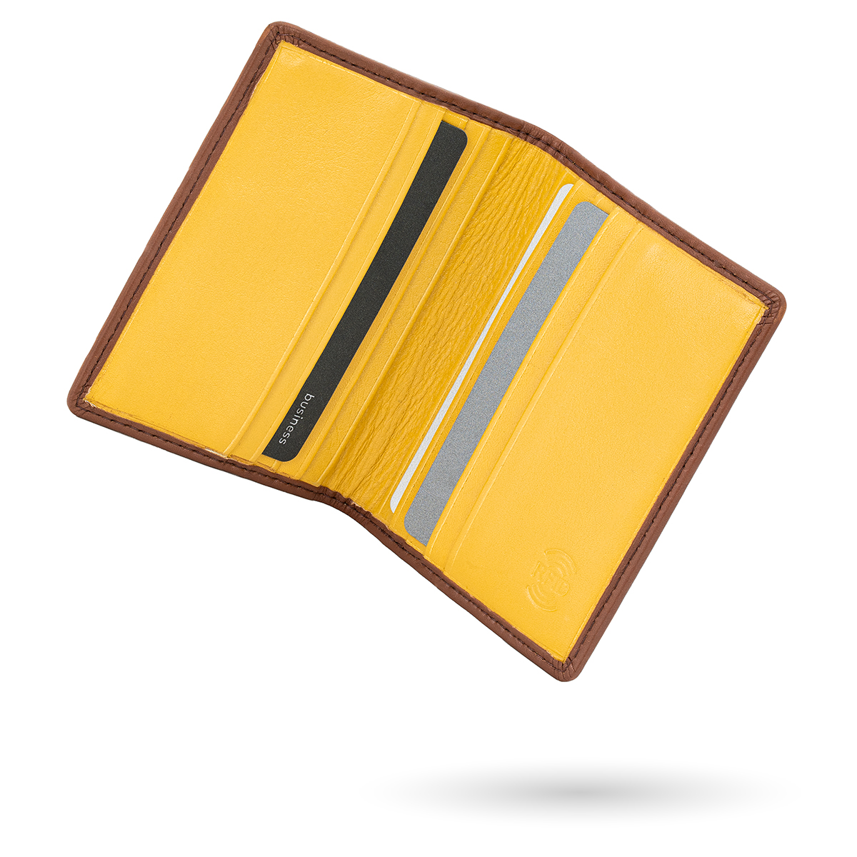 LINDENMANN Leder-Cardholder cognac gelb