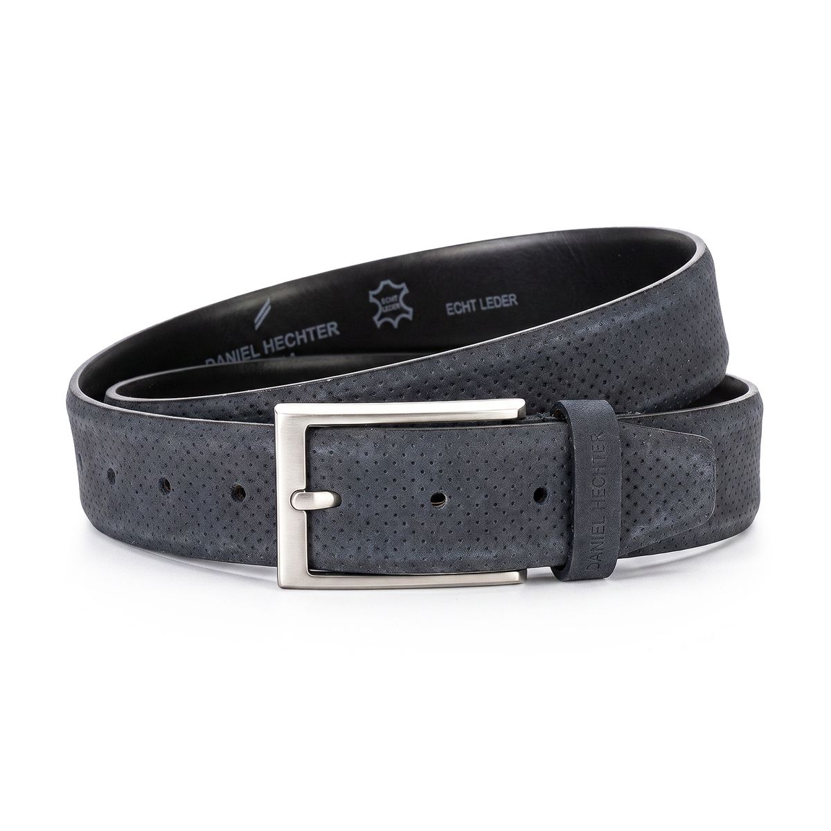 DANIEL HECHTER Herren smart casual 100% echtes Veloursledergürtel marine