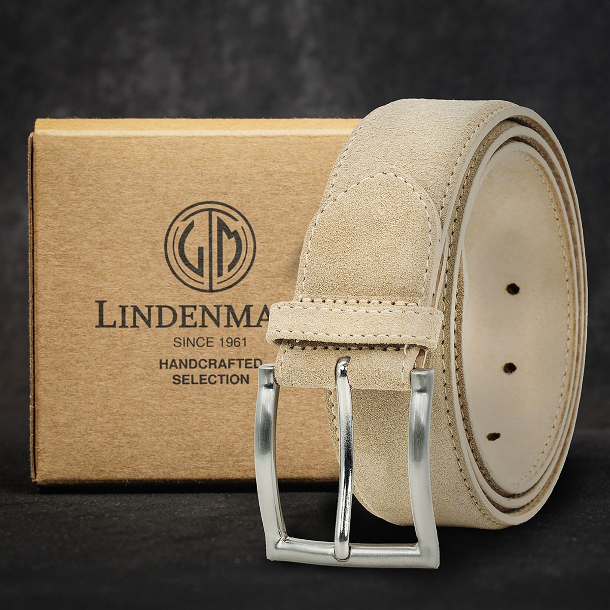 LINDENMANN Herrengürtel Leder beige
