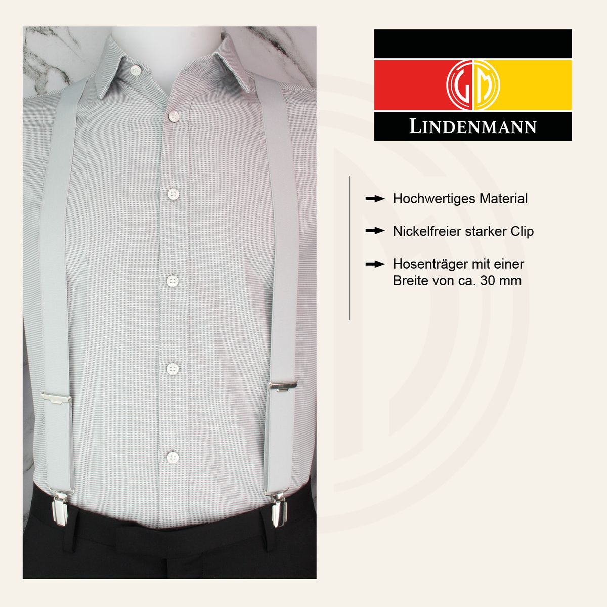 LINDENMANN Hosenträger Herren Made in EU