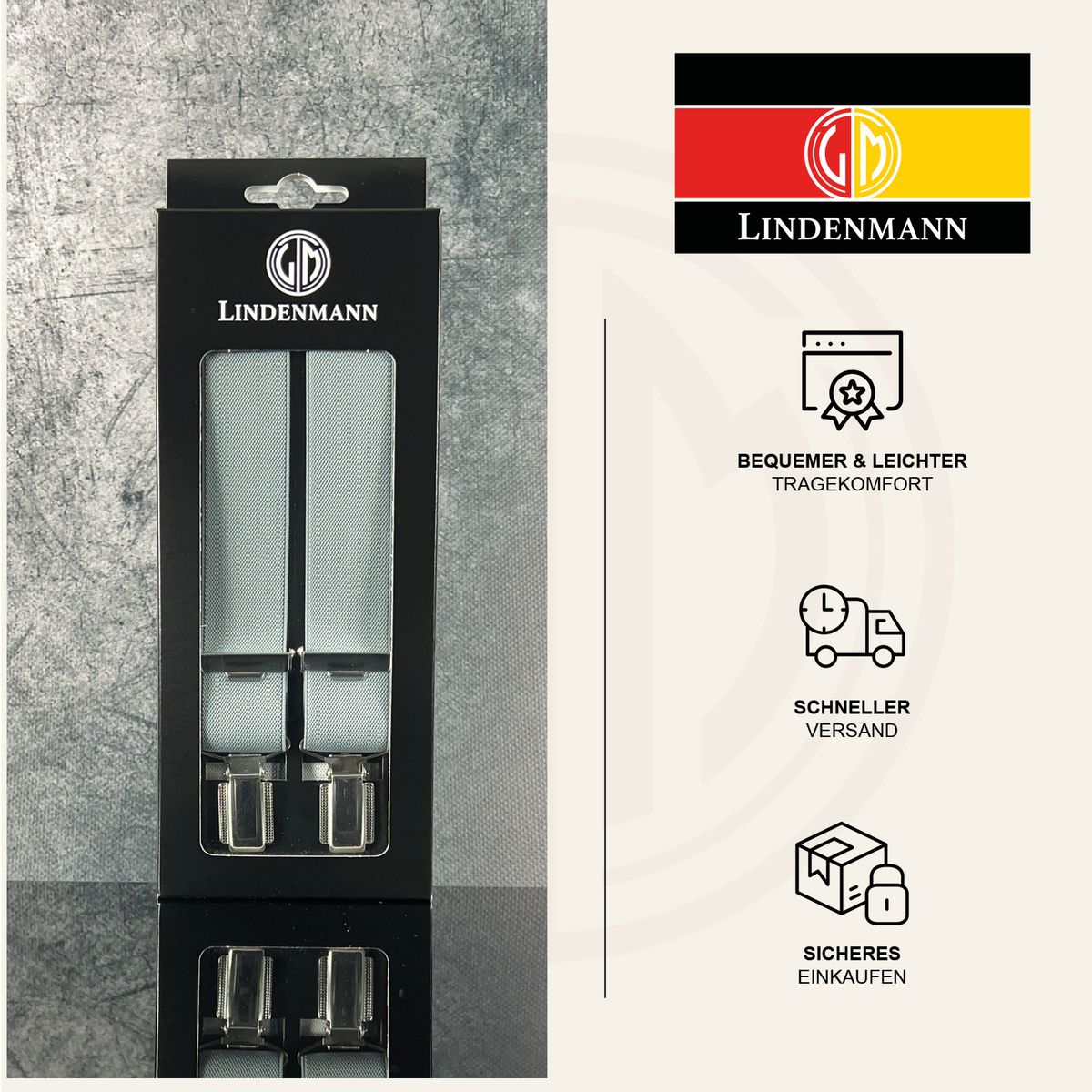 LINDENMANN Hosenträger Herren Made in EU