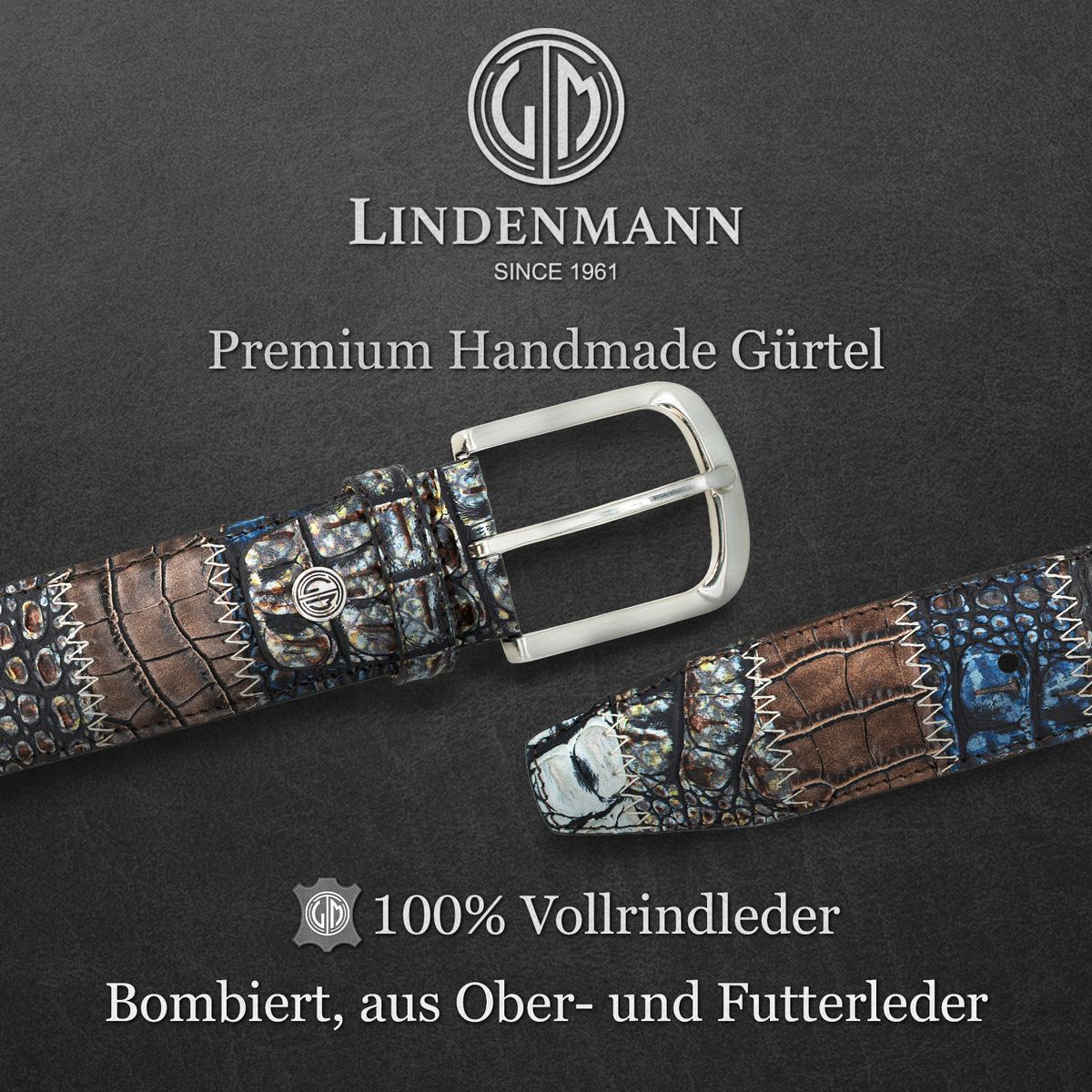 LINDENMANN Jeansgürtel Herren multicolor