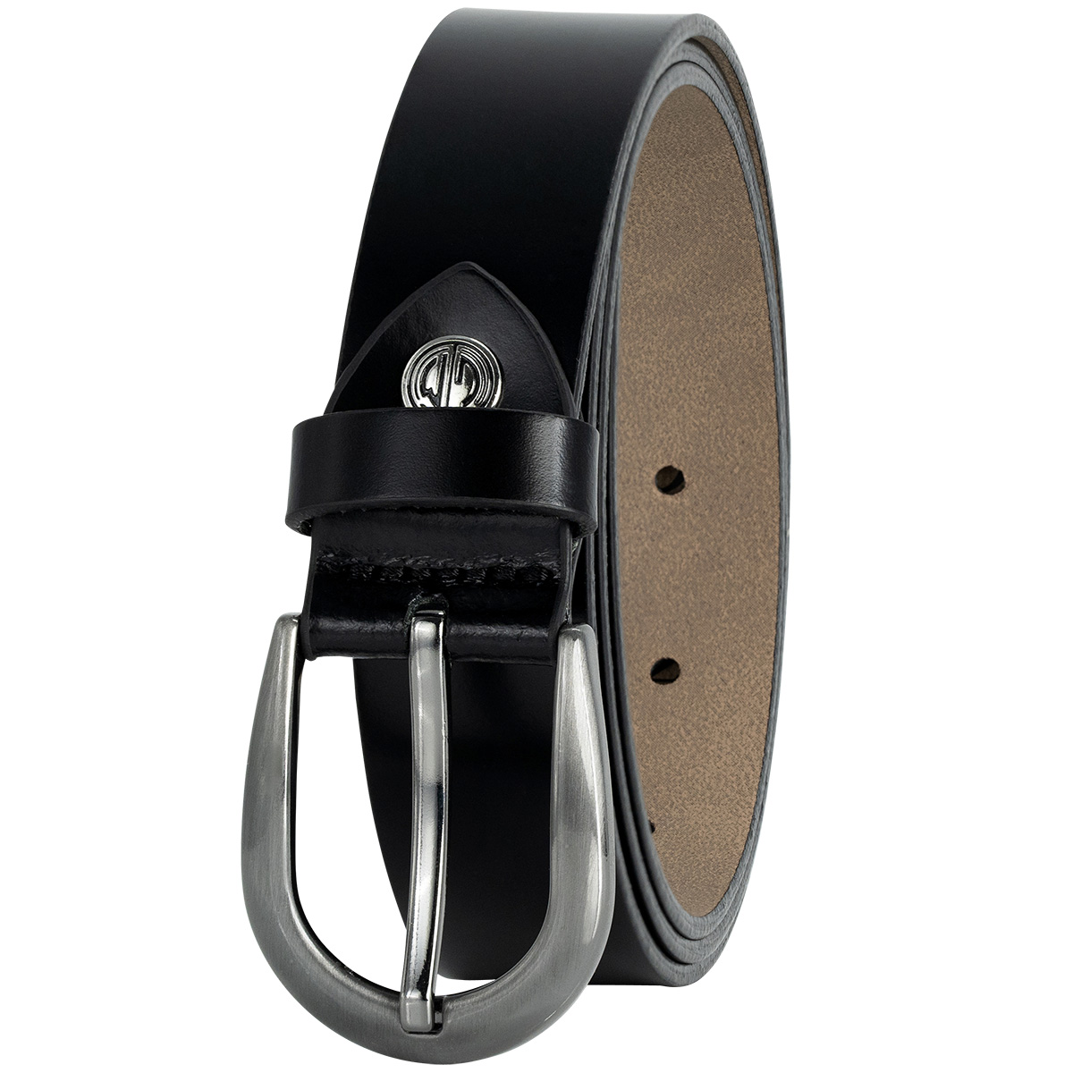 LINDENMANN Rindsleder Damengürtel Tiefschwarz