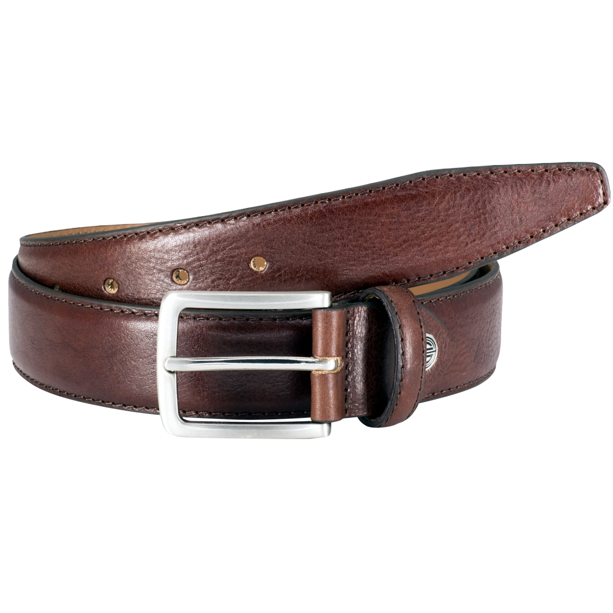 Gürtel, Leder, Braun, Metall-Schnalle, Riemenband,