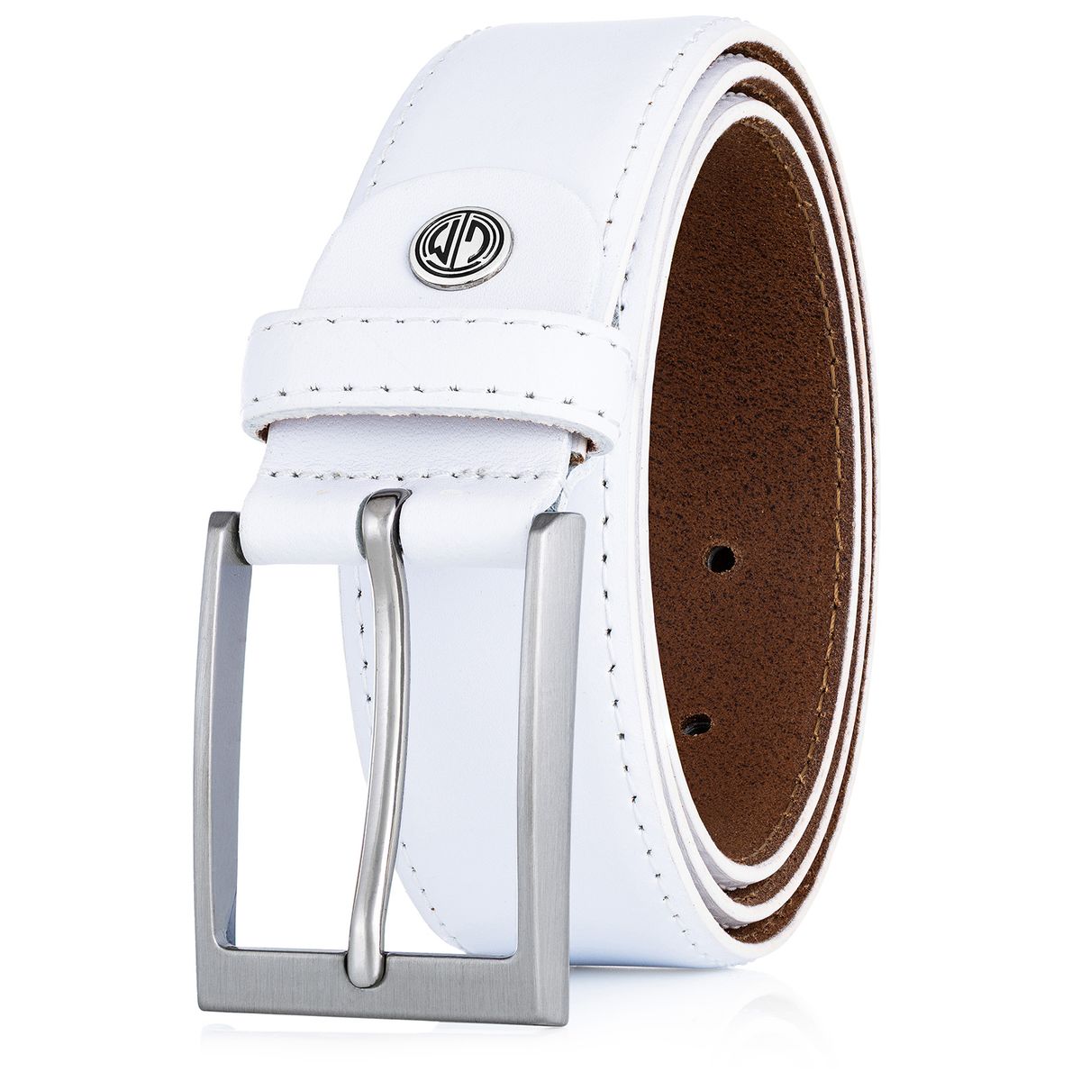 LINDENMANN Ledergürtel Herren weiss