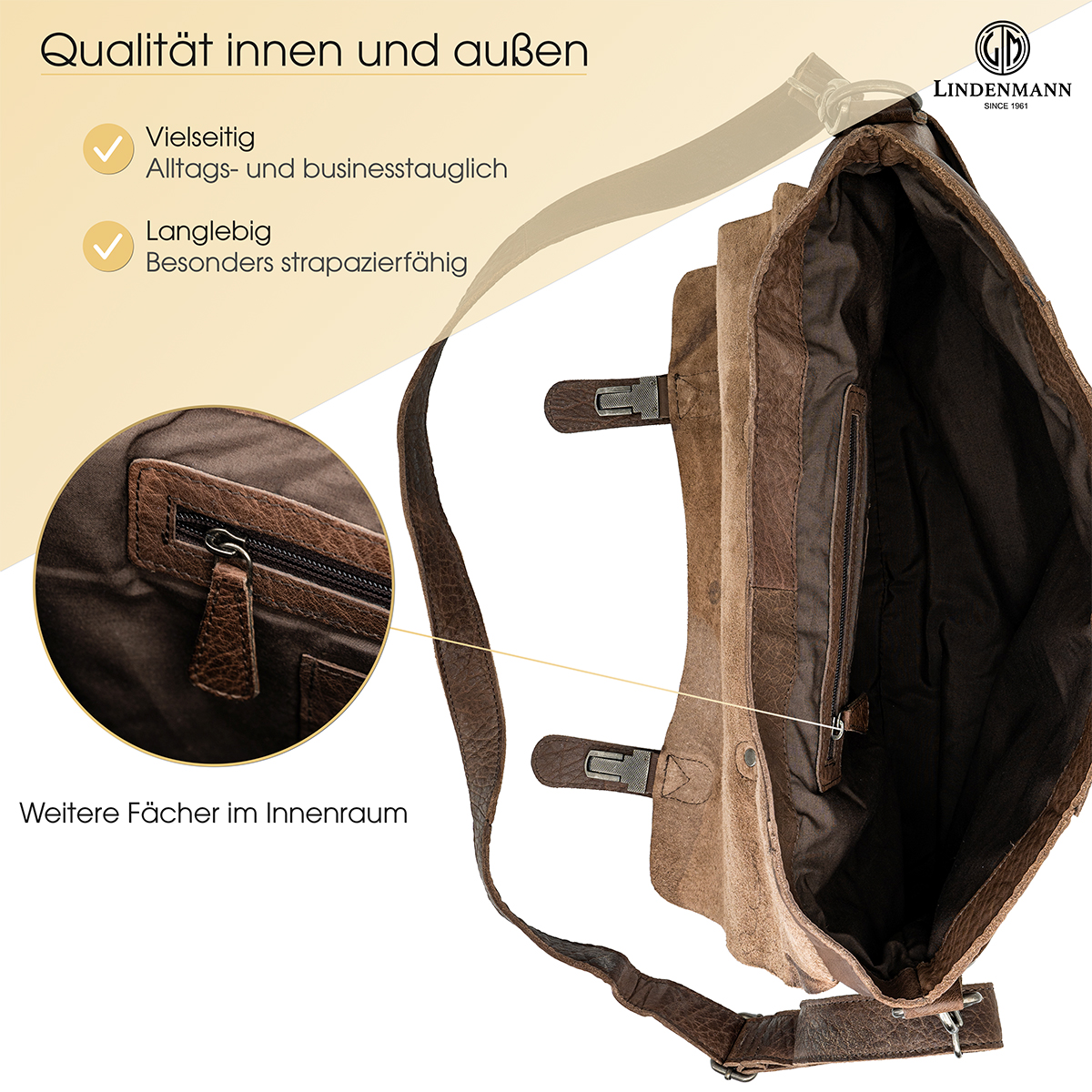 Lindenmann Ledertasche braun