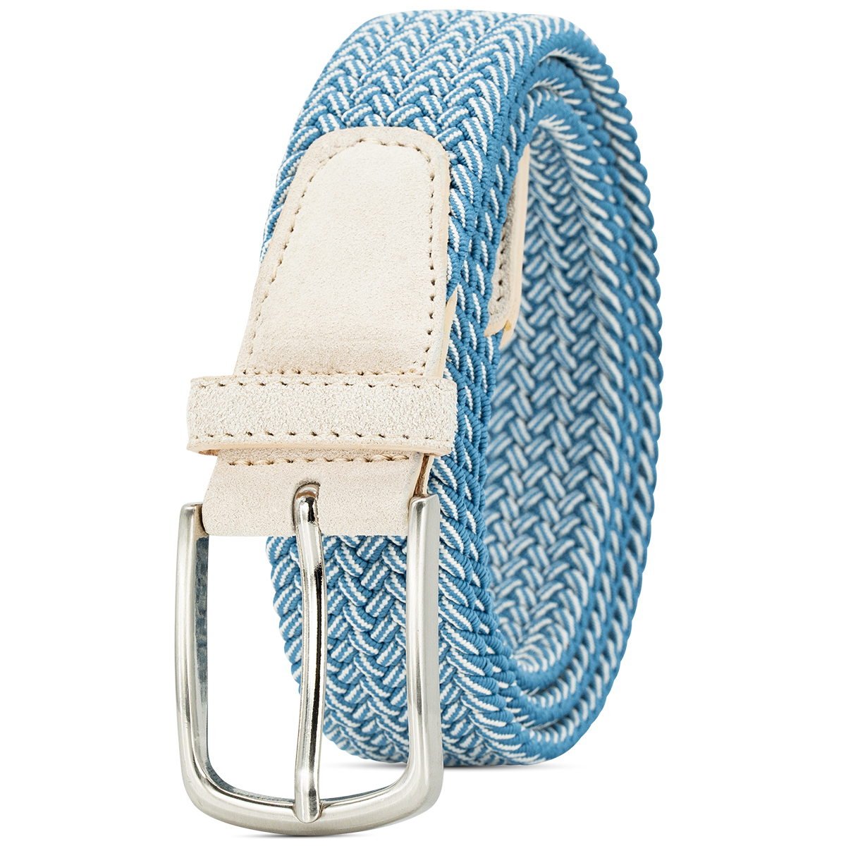 LINDENMANN Stretchgürtel Herren Himmelblau LINDENMANN Textilflechtgürtel Herrengürtel Himmelblau