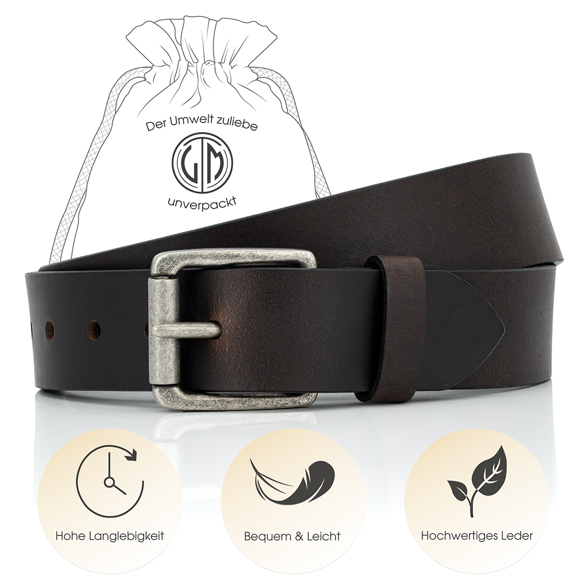 LINDENMANN Ledergürtel braun