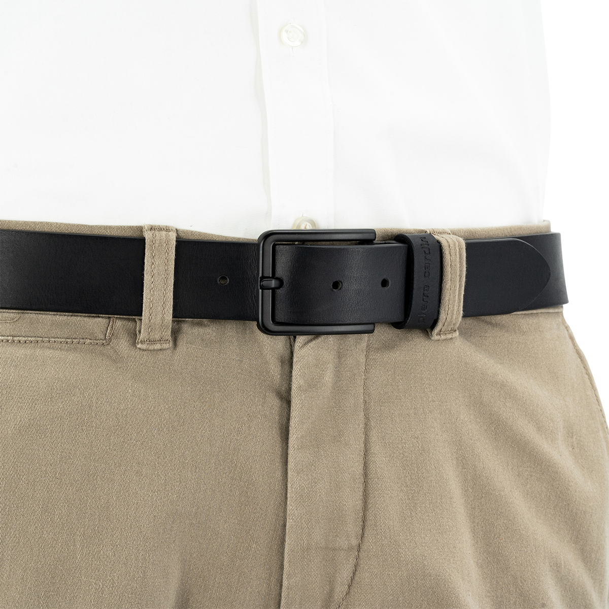 PIERRE CARDIN Vollrindleder Herrengürtel Tiefschwarz