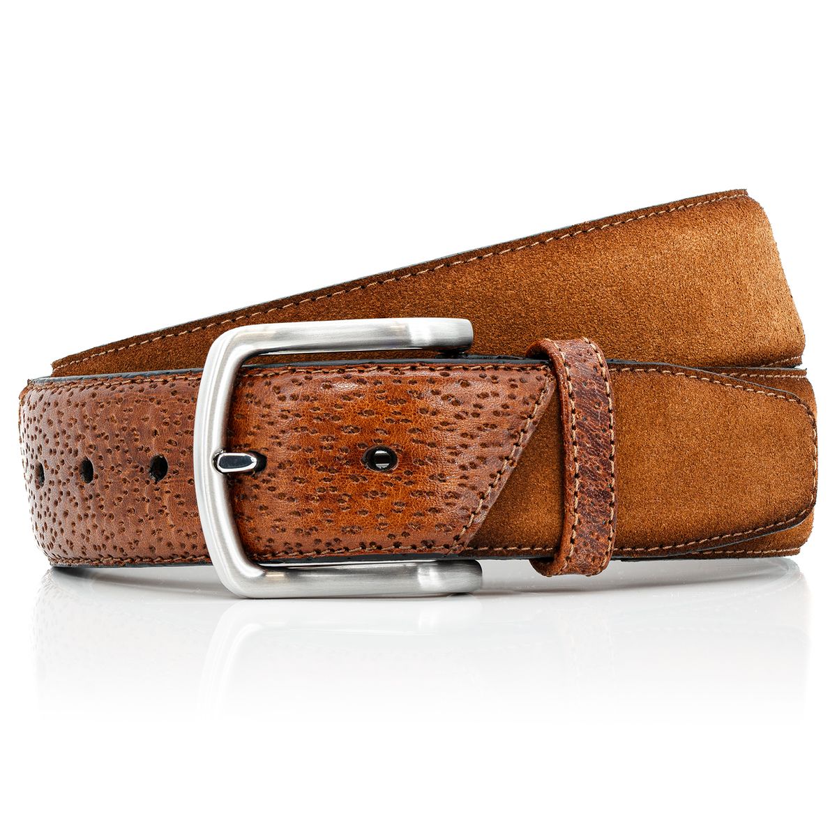 LINDENMANN Herrengürtel Leder cognac