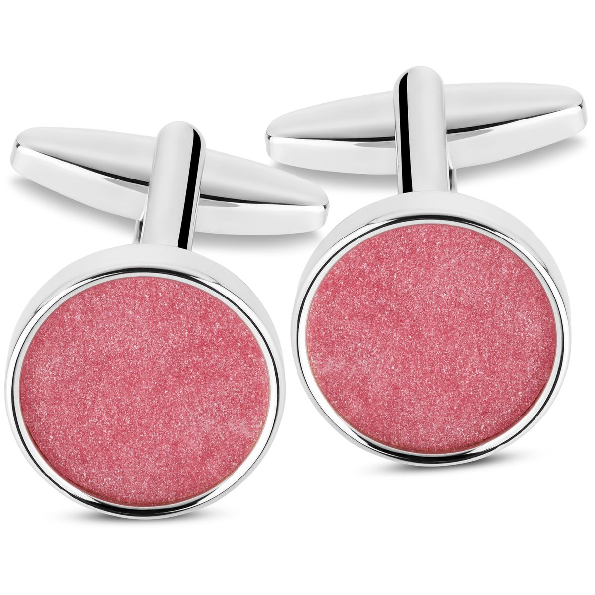 LINDENMANN Manschettenknöpfe Silber Pink LINDENMANN Manschettenknöpfe Herren Business Hochzeit