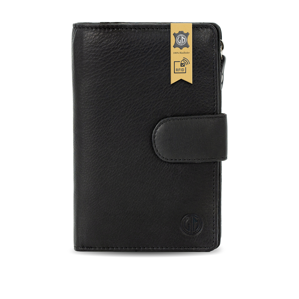 LINDENMANN Damen Leder Geldbeutel schwarz LINDENMANN Damen Leder Portemonnaie schwarz