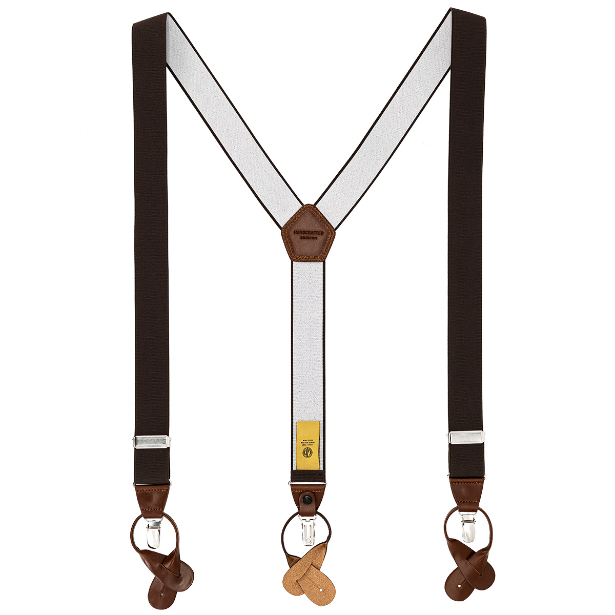 LINDENMANN Hosenträger Herren Handcrafted Y-Form dunkelbraun
