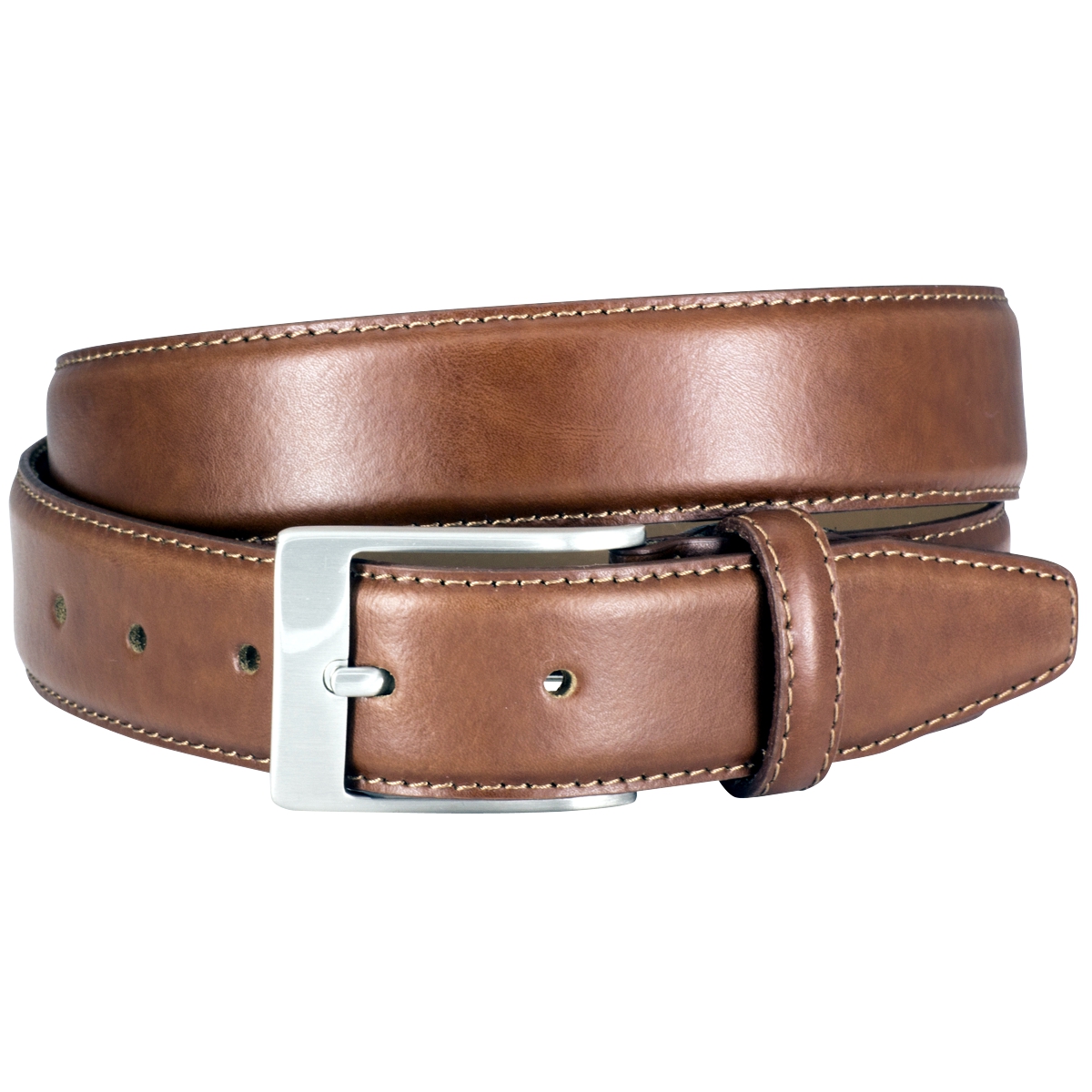 LINDENMANN Anzug-Ledergürtel Herren 35 mm Rindleder cognac