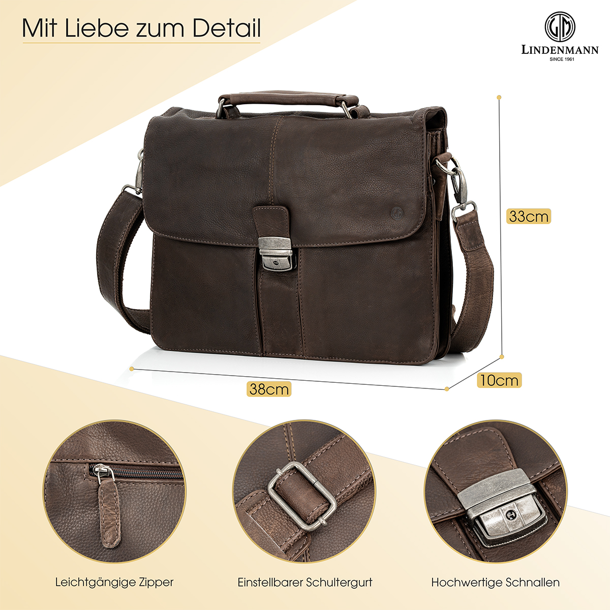 Lindenmann Ledertasche braun