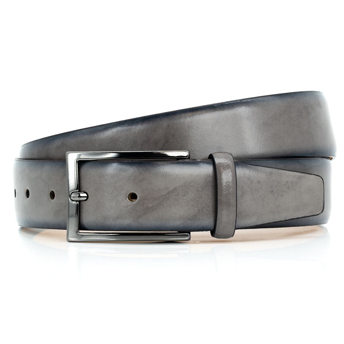LINDENMANN Handmade Anzuggürtel Herren grau LINDENMANN Ledergürtel Herren Anzug grau