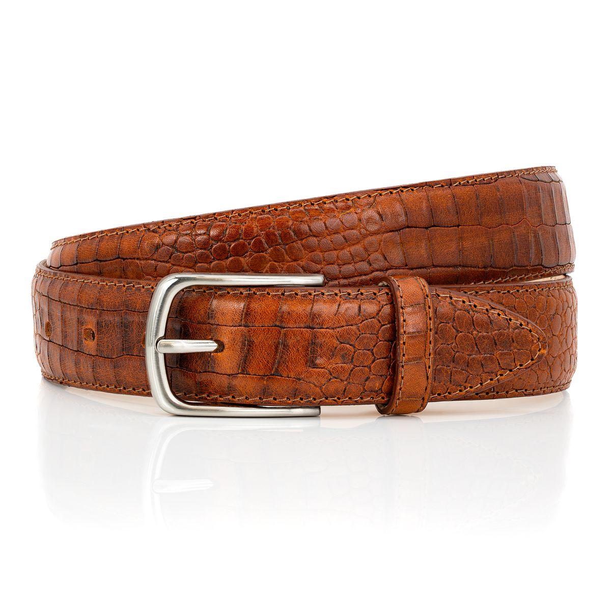 Premium Vollrindledergürtel Herren LINDENMANN cognac Vollrindledergürtel Herren LINDENMANN cognac