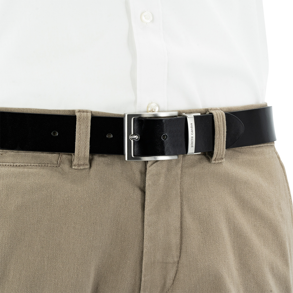 PIERRE CARDIN Vollrindleder Wendegürtel Herren Schwarz Schokoladenbraun