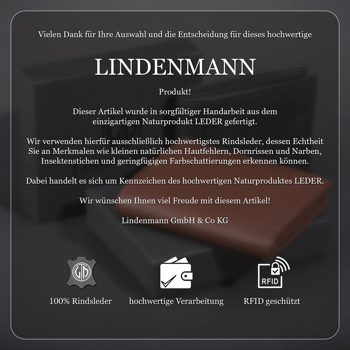 LINDENMANN Damen Rindledergeldbeutel aus 100% Echtleder rot