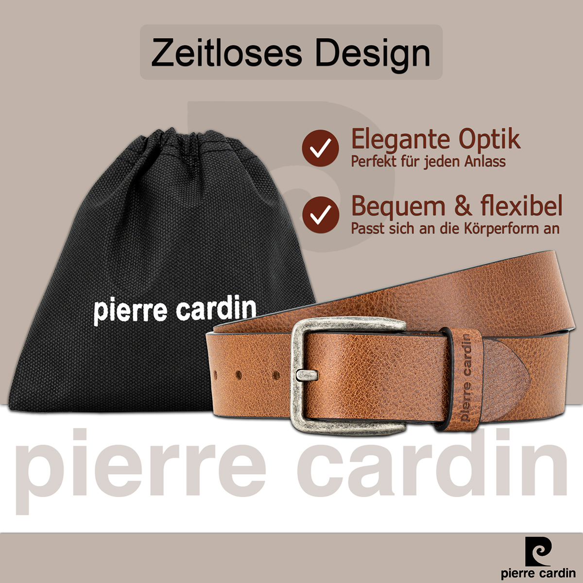 Pierre Cardin Herren-Leder-Gürtel