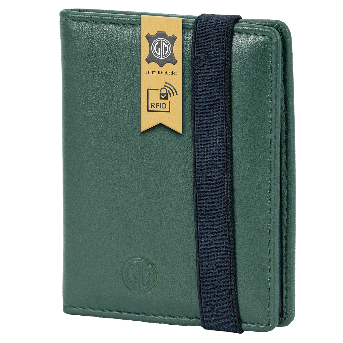 LINDENMANN Leder-Kartenetui grün blau LINDENMANN Leder-Cardholder grün blau