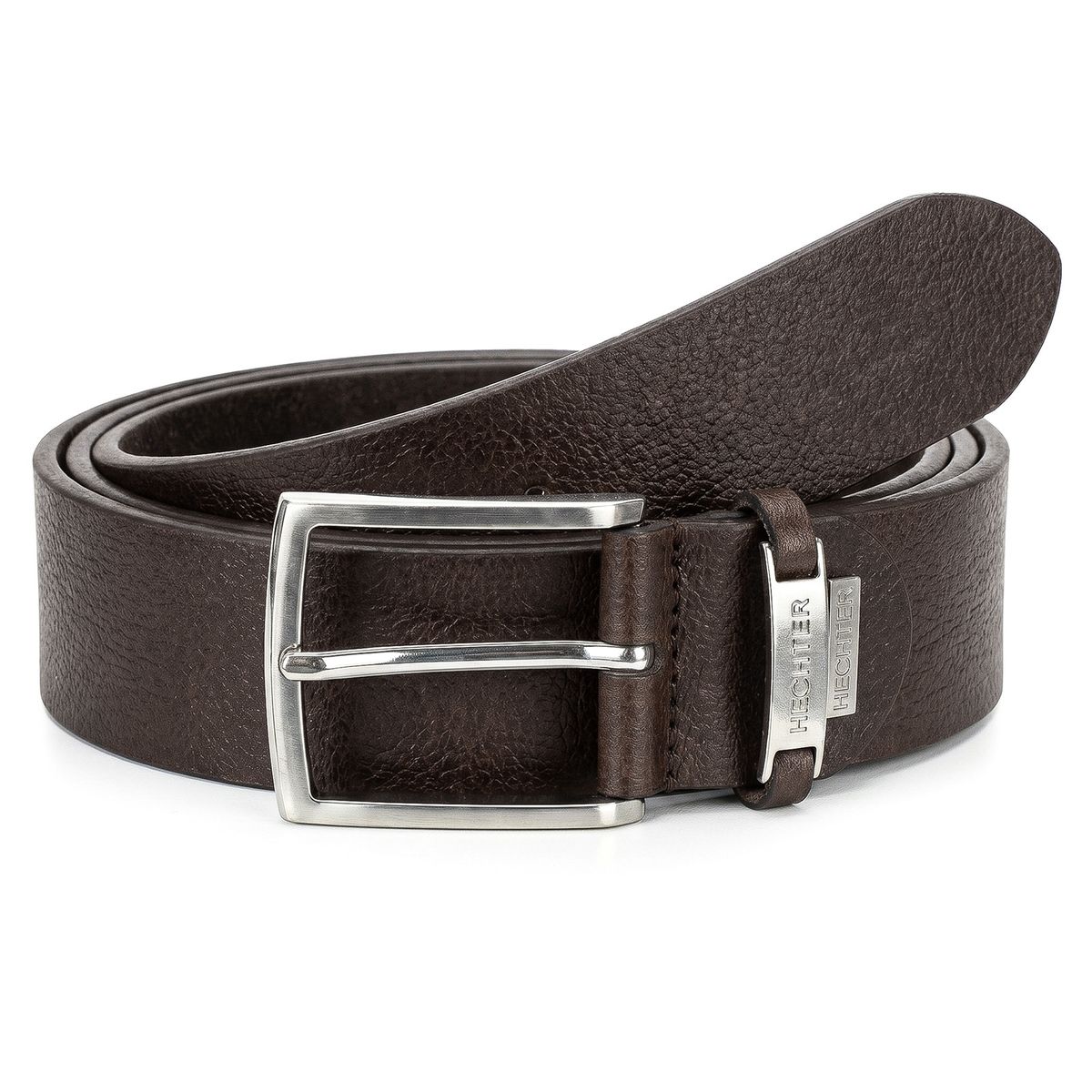 Gürtel, Leder, Braun, Metall-Schnalle, Taillegurt, HECHTER Paris Herren 100% Echtledergürtel dunkelbraun