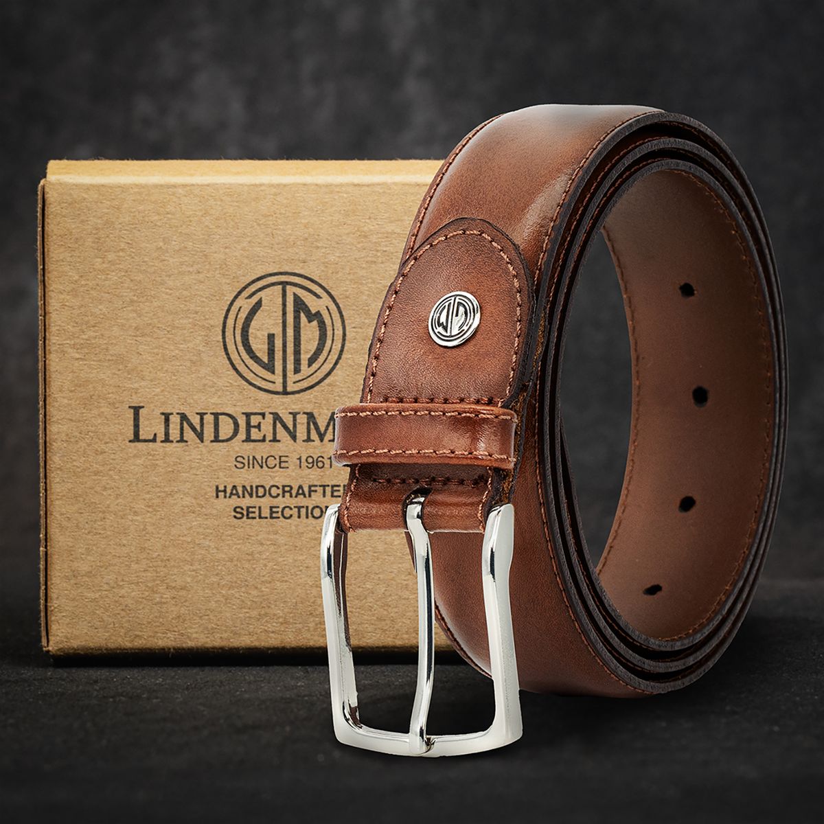 LINDENMANN Herrengürtel Anzug braun