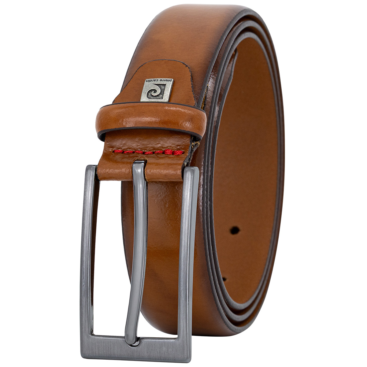 PIERRE CARDIN Herrengürtel aus 100% echtem Rindleder cognac