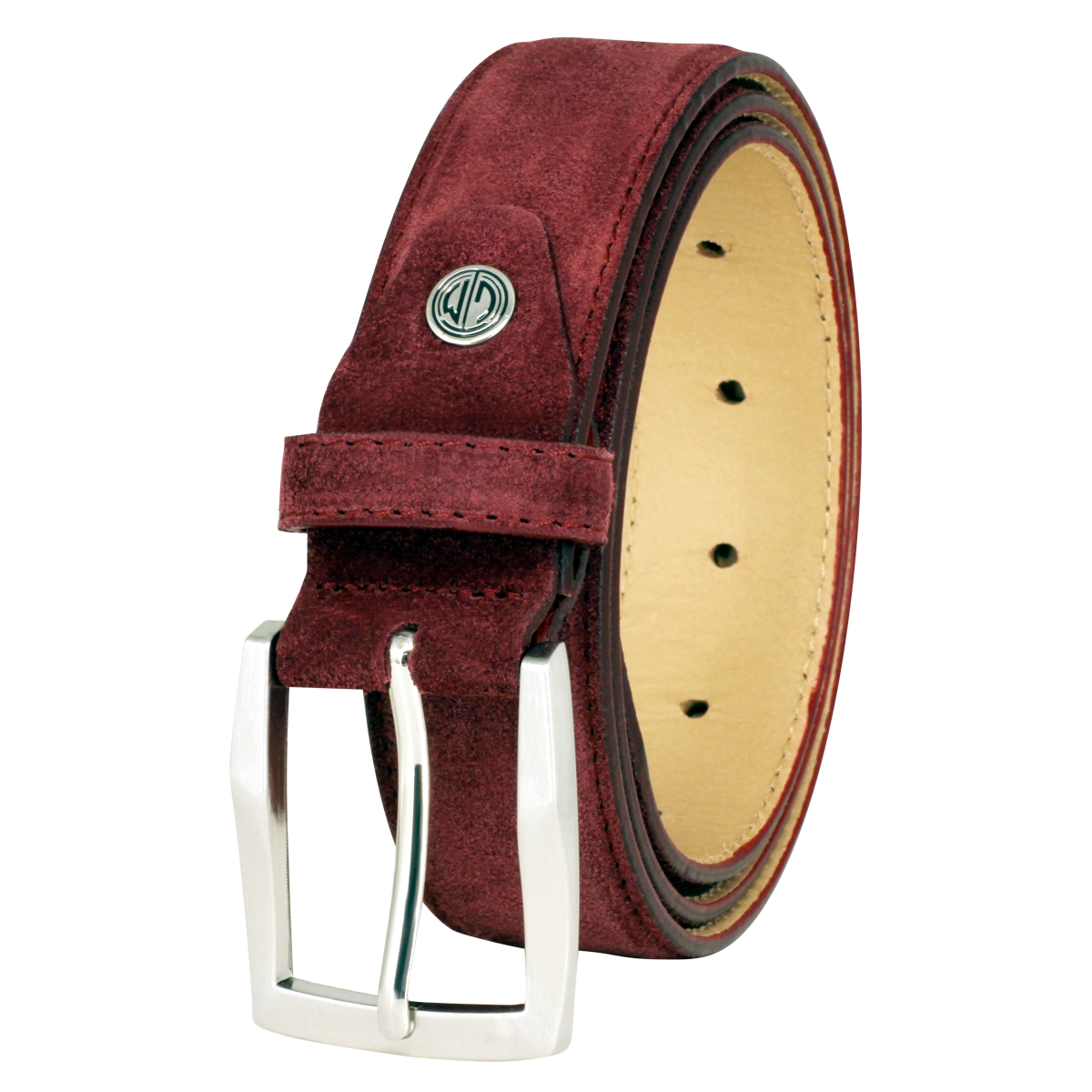 LINDENMANN Gürtel Herren Vollledergürtel aus Veloursleder, 35 mm breit, kürzbar, Gürtel, Ledergürtel, Velours-Gürtel, rot