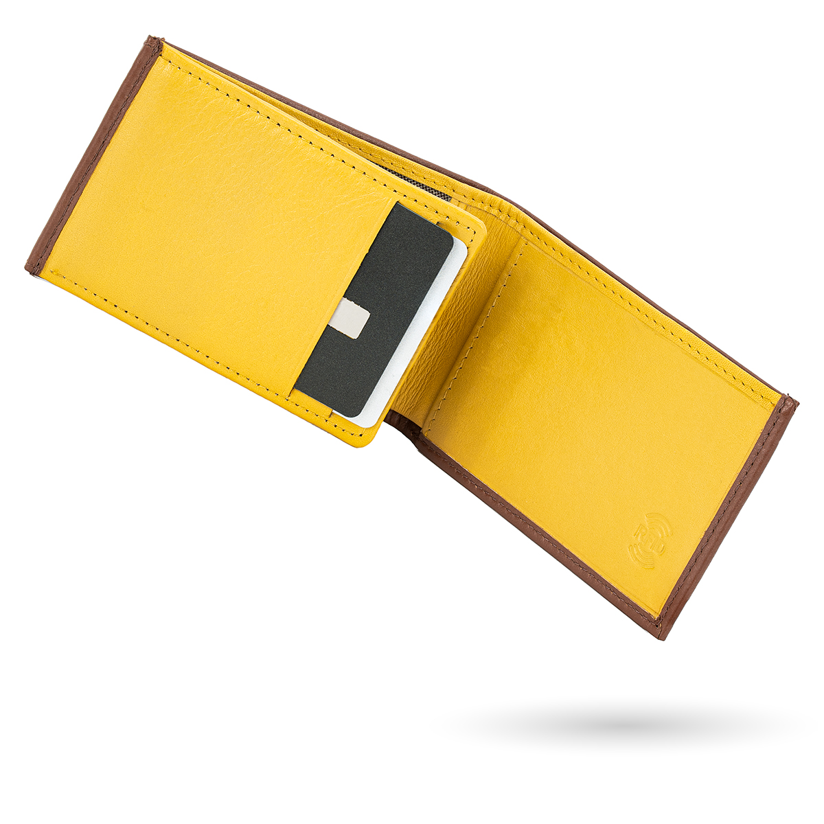 LINDENMANN Leder-Cardholder cognac gelb