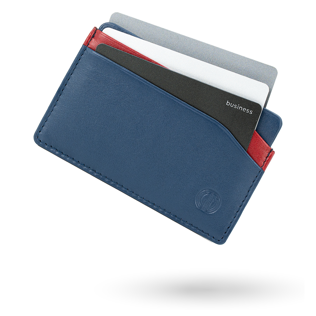 LINDENMANN Leder-Cardholder blau rot