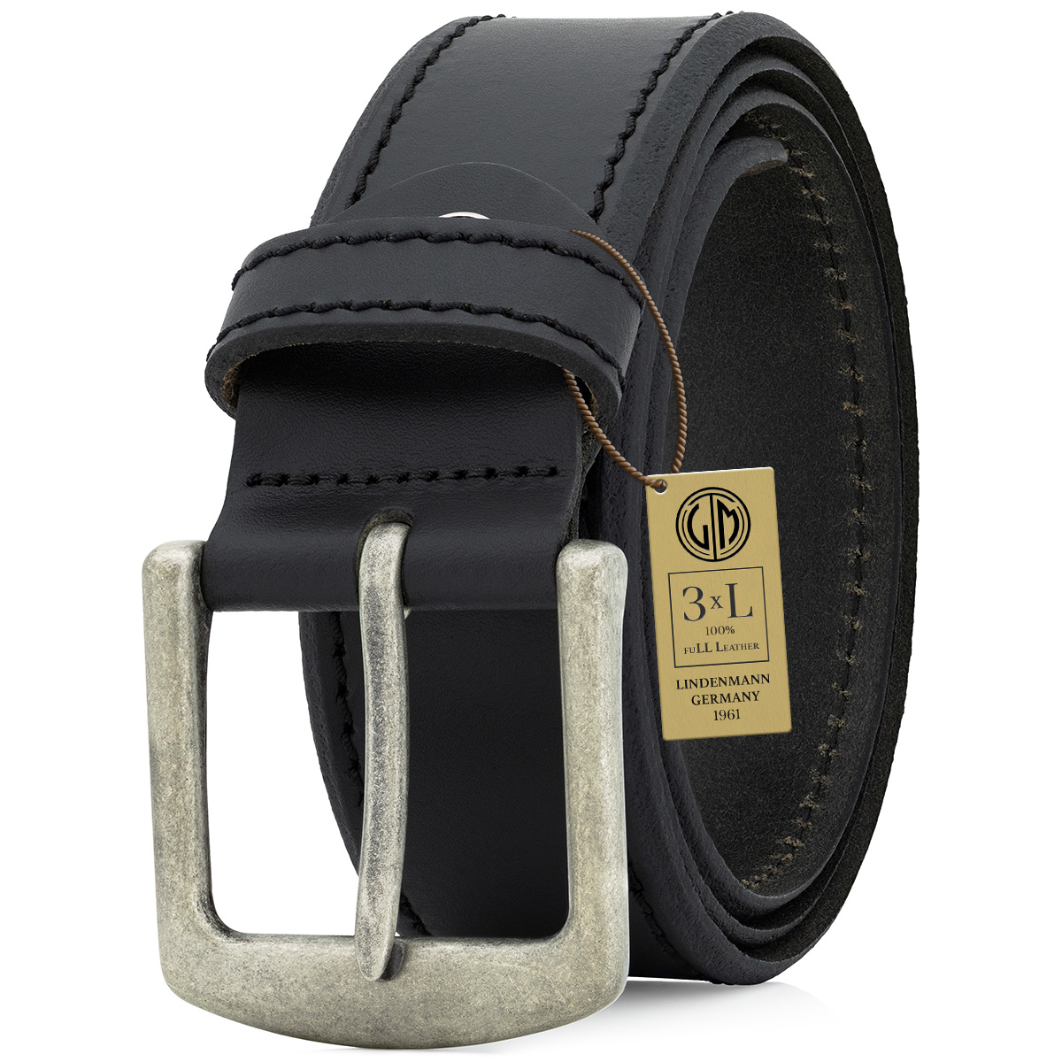 LINDENMANN Ledergürtel schwarz