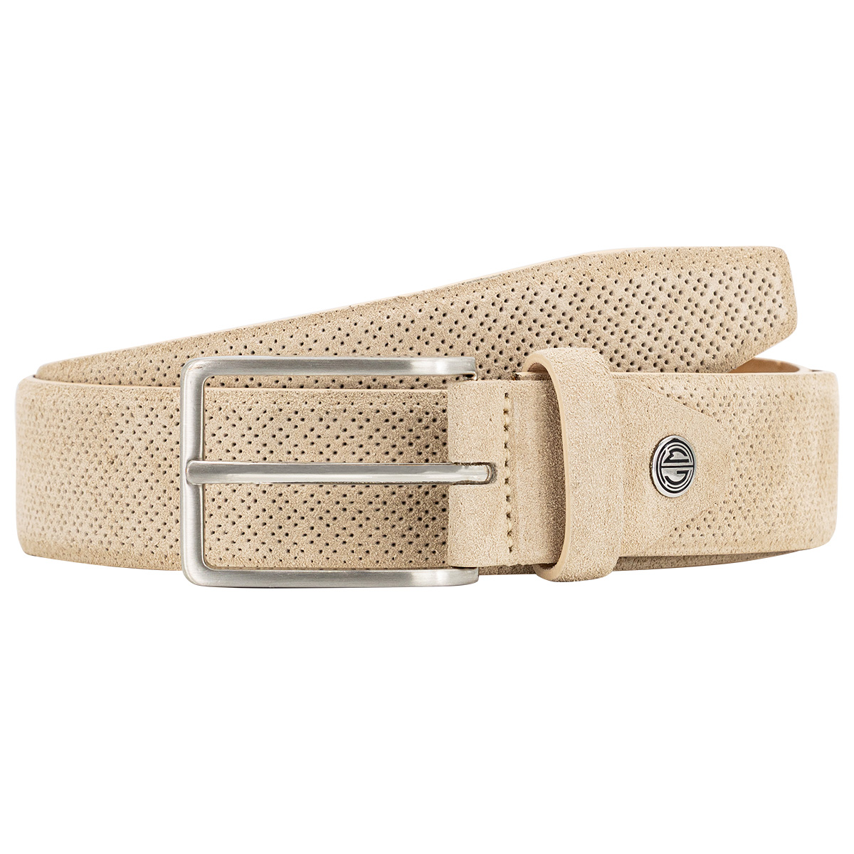 LINDENMANN klassischer Echtlederherrengürtel aus Verloursrindleder beige