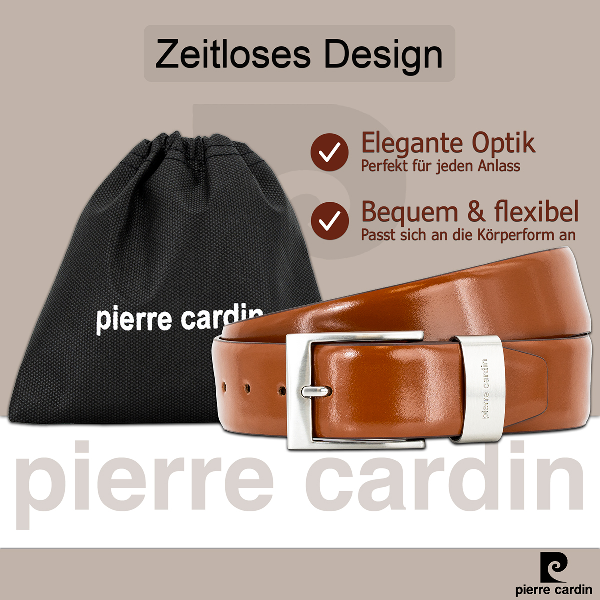 Pierre Cardin Herren-Leder-Gürtel