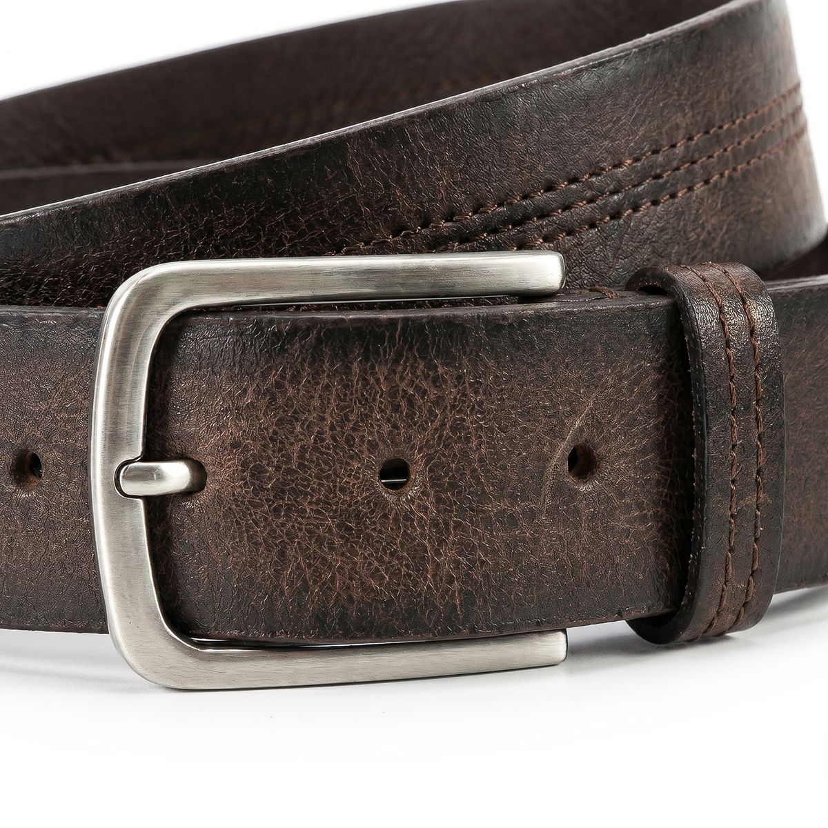 leder, gürtel, schwarz, metallschließe, riemenbreite, HECHTER Paris Herren Casual 100% Echtledergürtel dunkelbraun