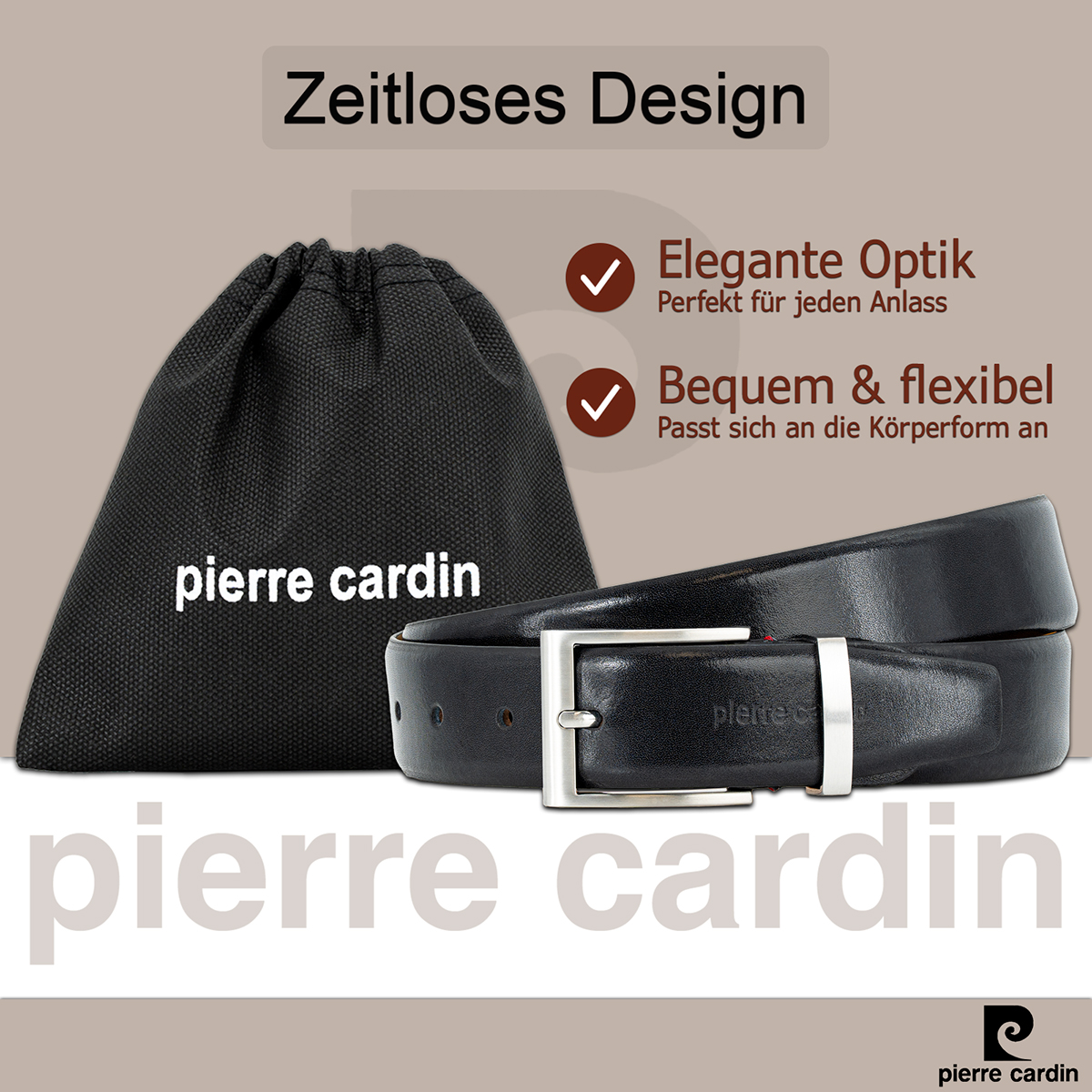 Pierre Cardin Herren-Leder-Gürtel