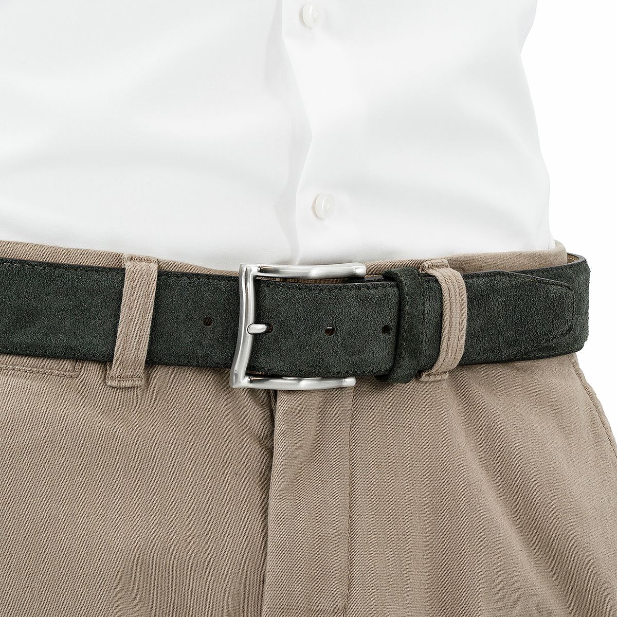 LINDENMANN Herrengürtel Leder grün