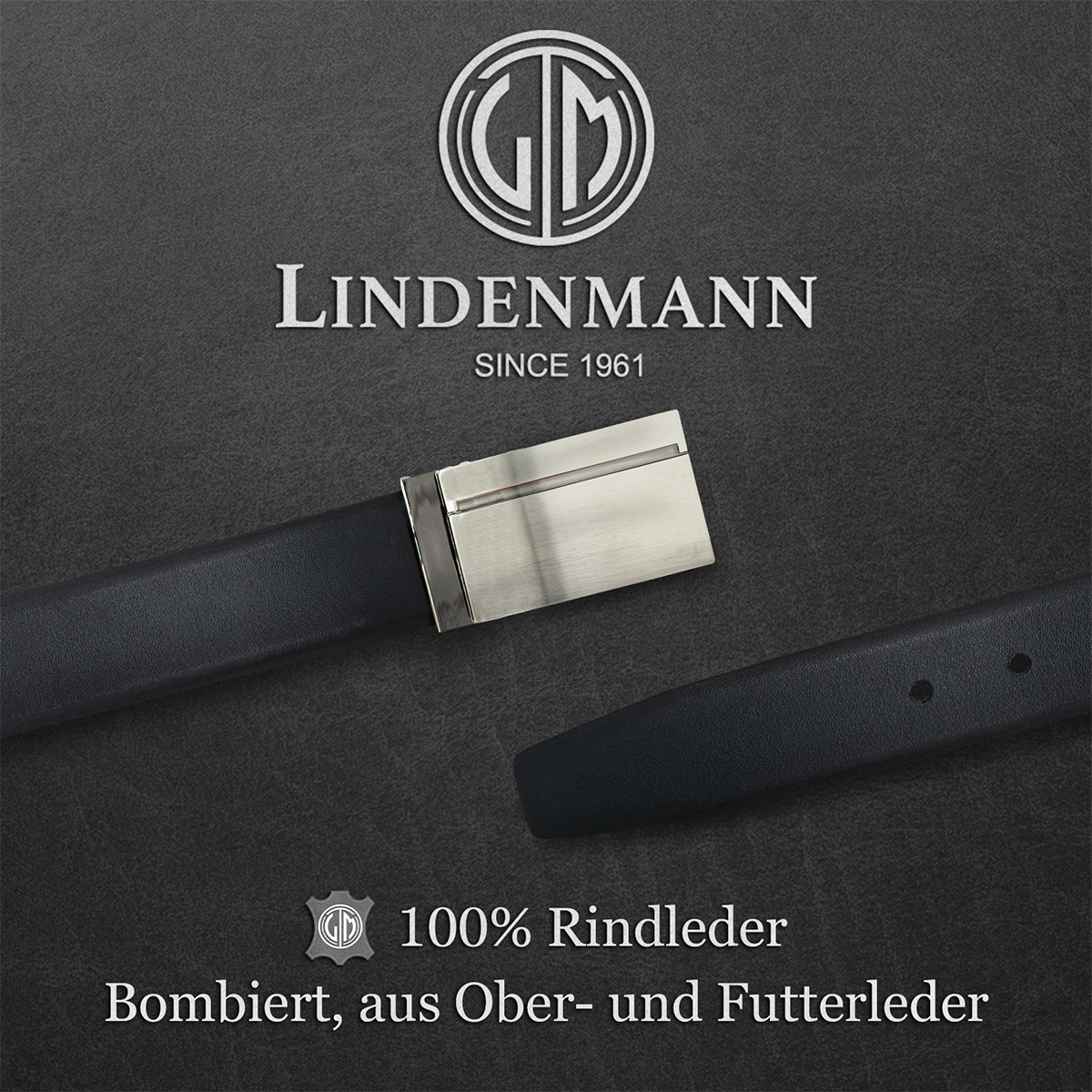 LINDENMANN Automatikgürtel Leder schwarz