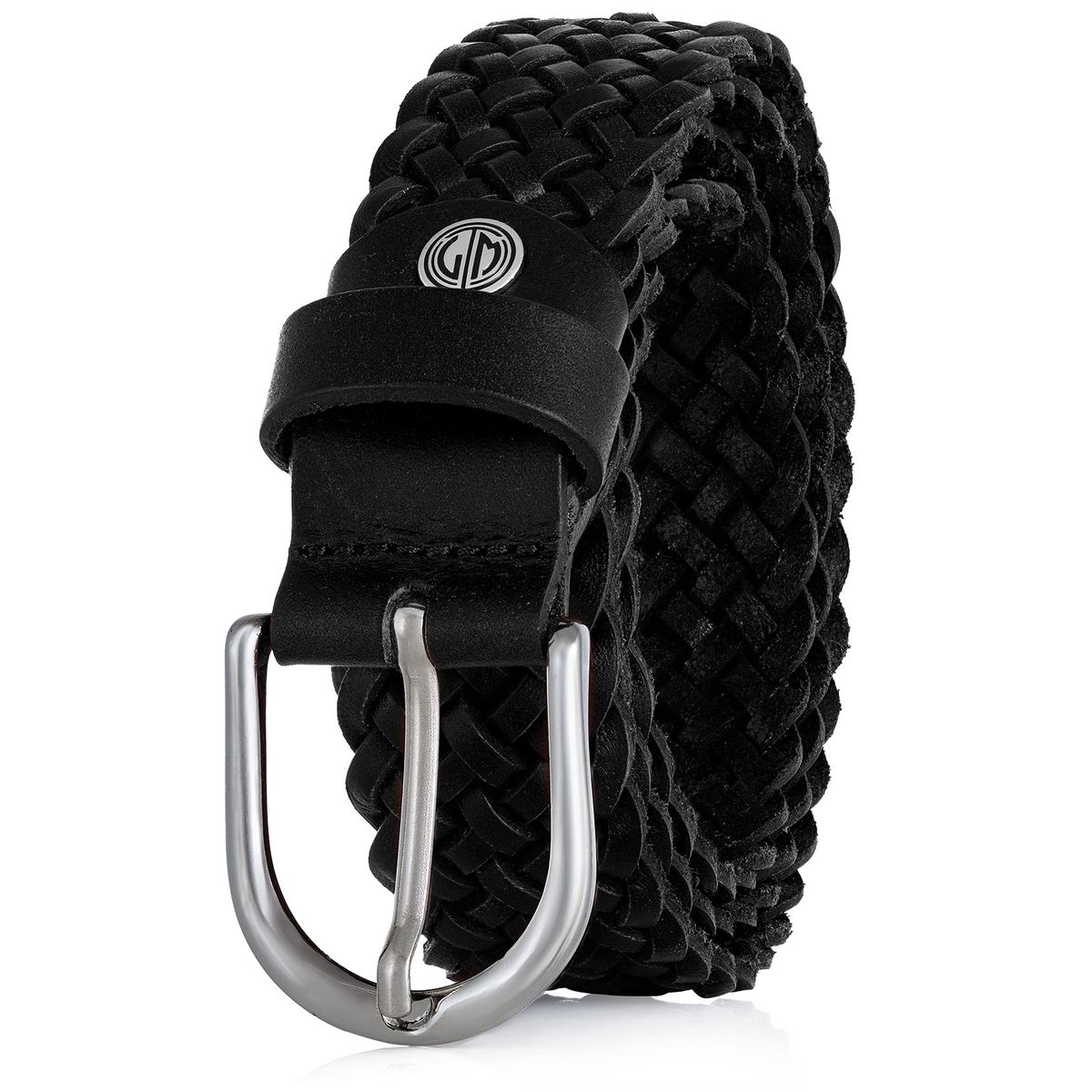 LINDENMANN Vollrindleder Damenlederflechtgürtel Tiefschwarz