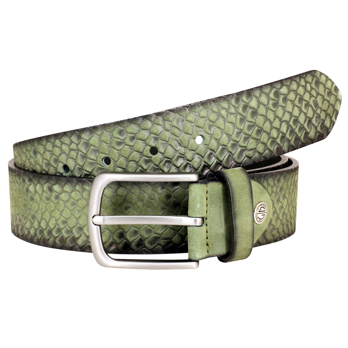 LINDENMANN Rindledergürtel Herren 40 mm breit, Jeans Gürtel Herren, Vollrindleder grün