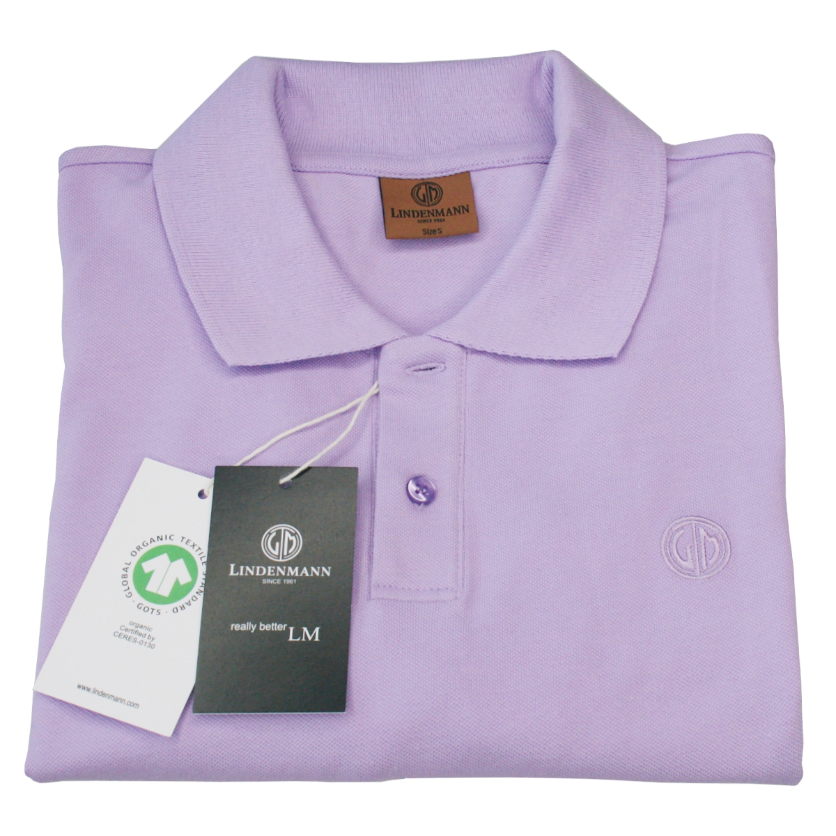 LINDENMANN Poloshirt slim fit Bio-Baumwolle Herren Violett