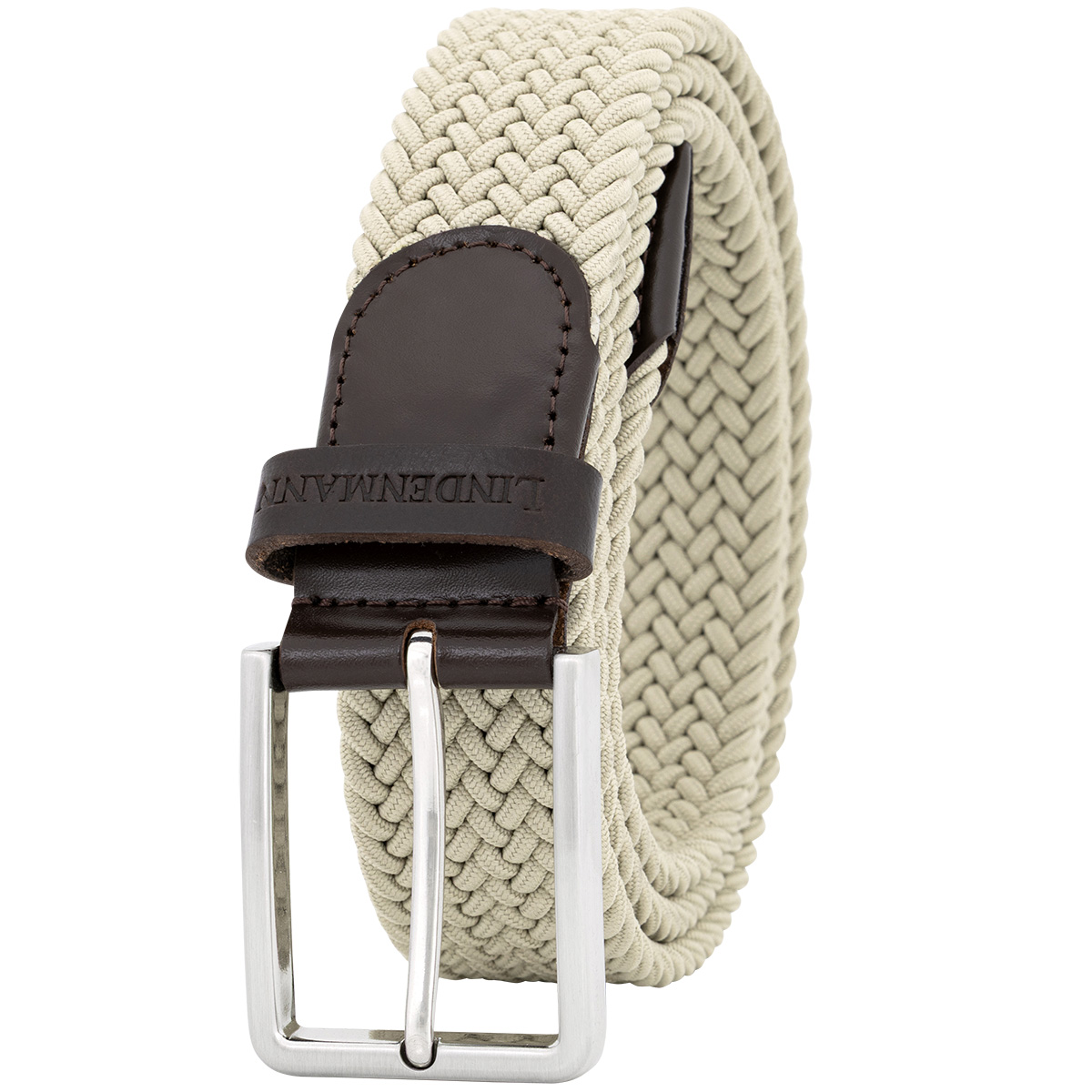 LINDENMANN Herren Stretchgürtel beige LINDENMANN Flechtgürtel Herren beige