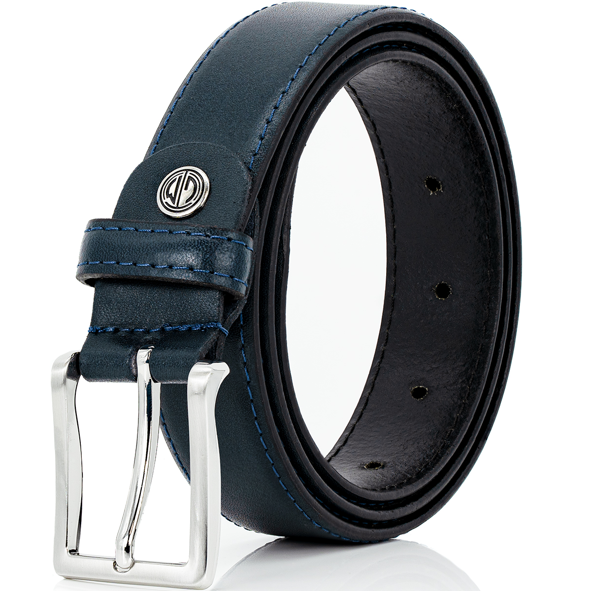 LINDENMANN Gürtel Herren Vollledergürtel aus Rindleder, 30 mm breit , kürzbar,  Gürtel Herren XXL, marine Zubehor, Gürtel,