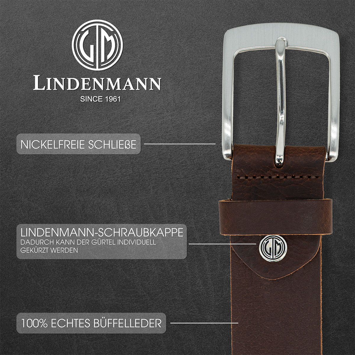LINDENMANN Ledergürtel braun