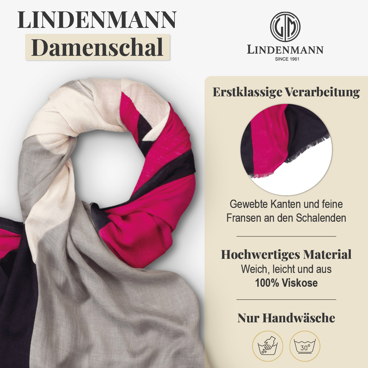LINDENMANN Schal Damen mehrfarbig